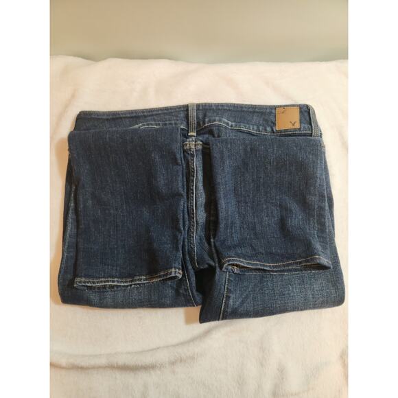 American Eagle Jeans Womens 8 Regular Blue Artist Straight Stretch Preppy Y2k - Picture 10 of 15
